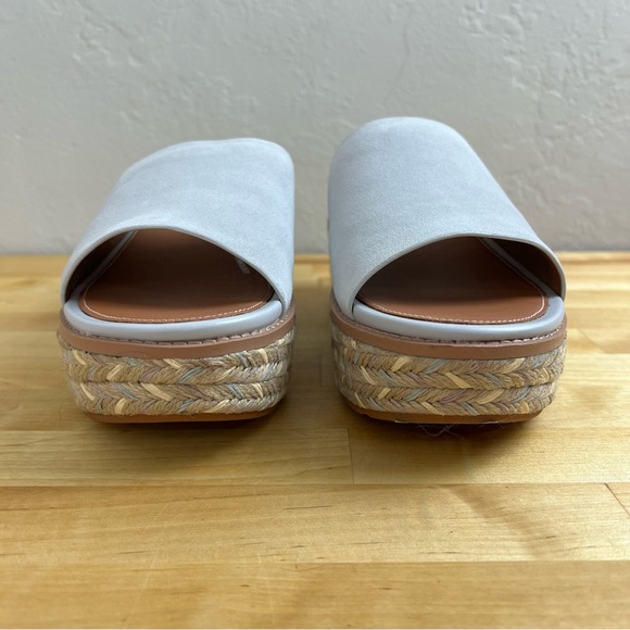 NEW Fitflop Eloise Espadrille Suede Leather Wedge Slide Sandals Soft Grey Size 7 - Picture 6 of 13